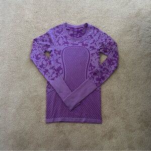 Purple Lululemon Long-Sleeve Patterned Top